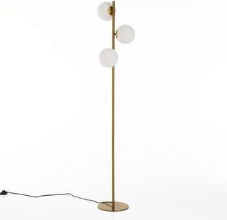 Oresteluchetta L&aacute;mpara De Pie De Lat&oacute;n Con 3 Pantallas De Vidrio Orientables Newton