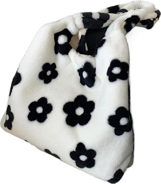 Generic Womens Plush Bags Fur Tote Bag - Soft Plush Shoulder Handbag For Women, Perfect Daily Shopping & Work(Beige)