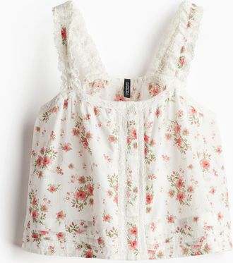 H&M Trägertop mit Spitzendetails - White