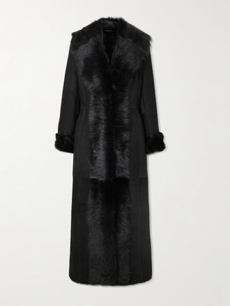 Magda Butrym Cappotto In Shearling - Nero