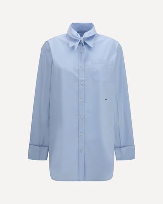 Prada Oversized Shirt with pocket and embroidered logo Female 40