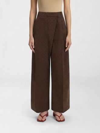 Ganni Wide Leg Trousers in Polka Dot Recycled Fabric