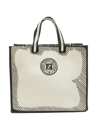 Fendi x Joshua Vides shopper met logoprint - Wit