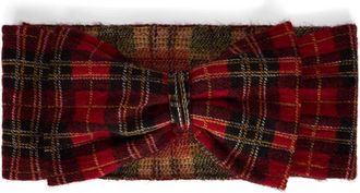 Red Valentino Elegante haarband met rood en zwart tartan patroon. - Dames - Accessoires - Rood - ONE Size - Wol - Accessoires