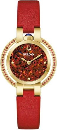Bulova Rubaiyat Autumn Quartz Red Dial Ladies Watch 97R105