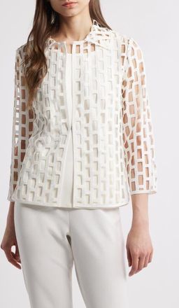 Ming Wang Cage Cutout Jacket in White at Nordstrom, Size Medium