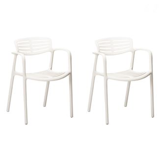 Resol Set 2 Sillas Con Brazos Interior, Exterior Blanco Toledo Aire Resol