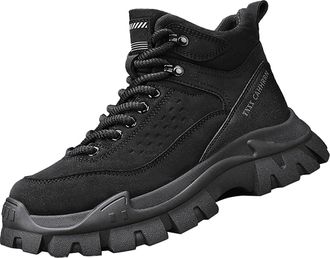 Generic Mens Hiking Sneakers High-Top Casual Hiking Sneakers Lightweight Breathable Wide Fit Flat Sports Boots, Non-Slip Trekking Running Shoes Fashionable Ou