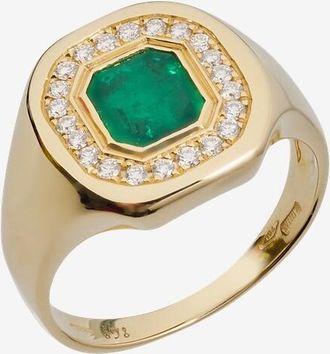 GbyG Siegelring aus Gelbgold mit Diamanten Mademoiselle