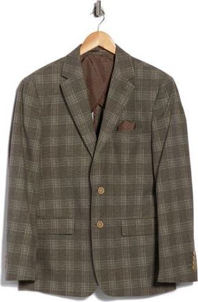 Duchamp Slim Fit Plaid Stretch Knit Sport Coat in Brown at Nordstrom Rack, Size 36 Short