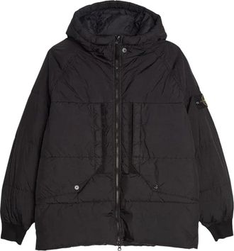 Stone Island Crinkle Reps Hooded Down Jacket Black 791540723-V0029