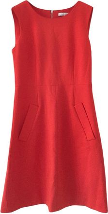 Diane Von F&uuml;rstenberg Diane Von Furstenberg Orange Sleeveless Dress Size S