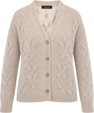 Fabiana Filippi Kabelgebreide Cardigan - Dames - Vesten - Beige - XS - Wol - Truien & Vesten