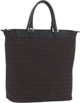 Fendi Pre-owned Tote Bags, female, Black, Size: ONE SIZE Pre-owned Vintage Zucchino Canvas Tote Bag