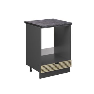 Vicco Armario Para Horno Empotrado Fame-line, Panel De Roble, 60 Cm, Et Antracita Vicco
