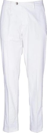 Michael Coal Cotton And Elastane Slim Fit Trousers With Leather Detail
