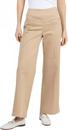 Elliott Lauren Modern Twill Pull On Wide Leg Pant In Camel
