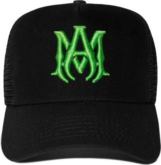 Amiri M A Logo Trucker Hat In Black