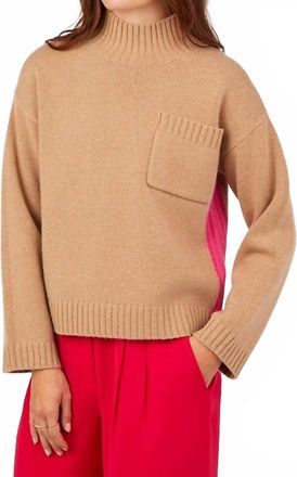 Cocoa Cashmere London Ilania Wool Mock Neck Jumper In Fudge