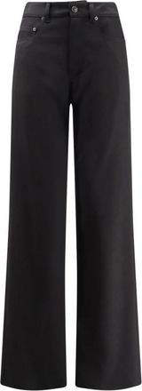 Balenciaga Zwarte Wollen Broek Rechte Pasvorm Itali&euml; - Dames - Wijde Broeken - Zwart - 3XS - Wol - Broeken