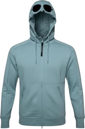 C.P. Company Goggle Jacket - Diagonal Fleece - Heren - Vesten met rits - Blauw - XL - Katoen - Hoodies & sweatvesten
