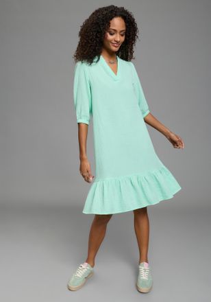 Laura Scott Sommerkleid LAURA SCOTT, Damen, Gr. 34, N-Gr, mint, Web, Obermaterial: 100% Baumwolle, unifarben, klassisch kniebedeckend, mit Gummizug, Kleider Somme