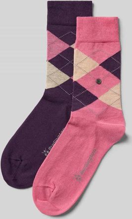 Burlington Socken mit Argyle-Stitching Modell Everyday im 2er-Pack in Pink, Größe 36-41