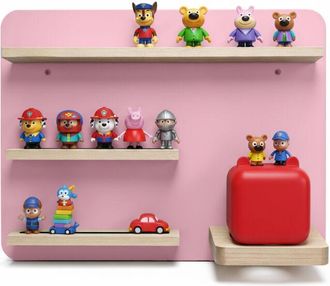 Relaxdays Relaxdays Toniebox shelf, magnetic, for Toniebox & 27 Tonies, HxWxD: 29x39x15 cm, wall-mounted Tonie shelf, pink