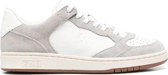 Polo Ralph Lauren Schoenen, Heren, Grijs, 41 1/2 EU, Lage Sneakers met Veters