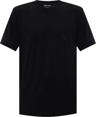 Giorgio Armani T-shirt met logo - Heren - T-shirts - Zwart - M - Tops