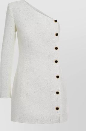 Alessandra Rich knitted one-sleeve mini dress