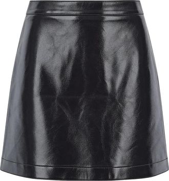 Sessun Abby Vinyl Rok - Dames - Leren & Su&egrave;de rokken - Zwart - 2XS - Rokken