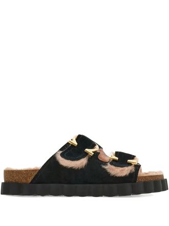 Ferragamo Gancini buckle sandals - Black