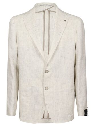 Tagliatore Beige Linen Wool Blend Blazer