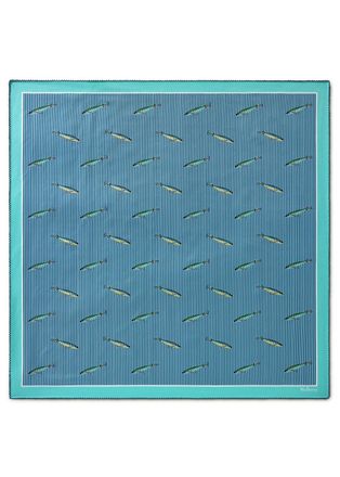 Mulberry Printed Silk Twill Scarf - Blue - One Size