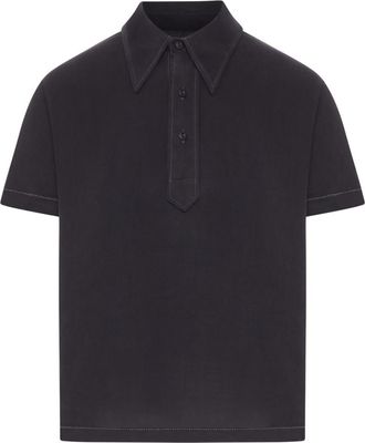 Maison Margiela Black Shirt Collar Short Sleeves Polo