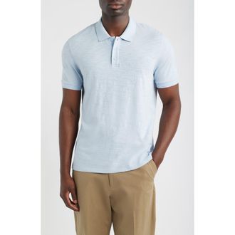 Vince Cotton Slub Jersey Polo in Playa Blue at Nordstrom, Size X-Large