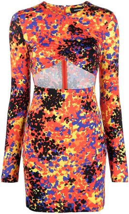 Dsquared2 Multicolor Multi color Printed Cut-out Dress