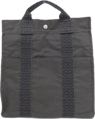 Herm&egrave;s Black Canvas Backpack (Pre-Owned)