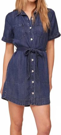 Bella Dahl Short Sleeve Utility Shirt Dress In Horizon Blue Wash
