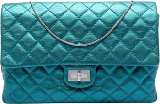 Chanel Pre-owned Vintage Shoulder Bag - Dames - Vintage Schoudertas - Blauw - ONE Size - Leer - Vintage