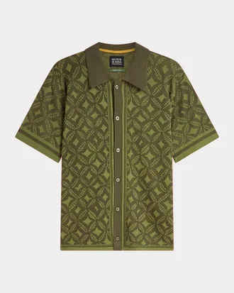 Scotch & Soda Men & apos;s Jacquard Knit Short-Sleeve Sweater