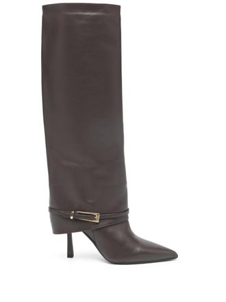 Gis&egrave;l moir&egrave; Samantha pointed buckle boots - Brown