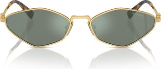 Miu Miu 0mu 56zs Geometric Gold-Tone Metal Sunglasses
