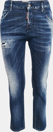 Dsquared2 Dsqaured2 Blue Washed Denim Cool Girl Cropped Jeans S Waist 32