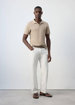 Mango Polo in misto cotone slim fit sabbia - Uomo - XXL - MANGO MAN