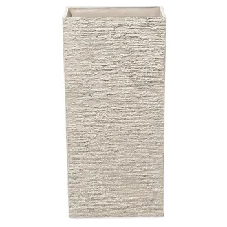 Beliani Maceta De Piedra Beige Alta 30 X 30 X 60 Cm Para Interior Y Exterior Gaza