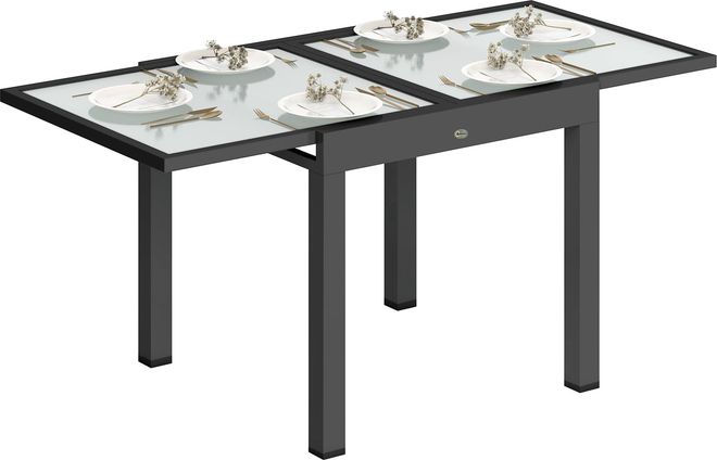 OUTSUNNY Gartentisch ausziehbar Aluminium 160x80 cm Wetterfest Buffettisch mit Aluminiumrahmen, rutschfest Campingtisch für 4-6 Personen Balkontisch für Outdoo ab 179,90 €