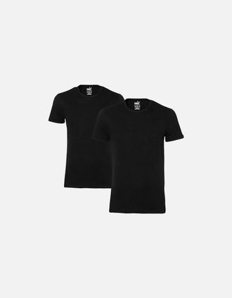 Puma Mens 2-Pack Crew-Neck T-Shirts, Black - Black/Black - Size: 40