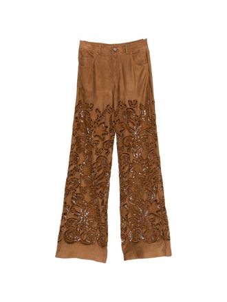 Ermanno Scervino Womens Suede Leather Effect Trousers